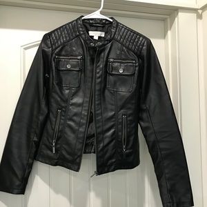 Black leather jacket